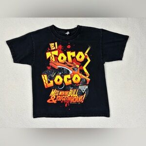 2017 Monster Jam El Toro Loco Monster Trucks Promo Souvenir Shirt Black Youth L